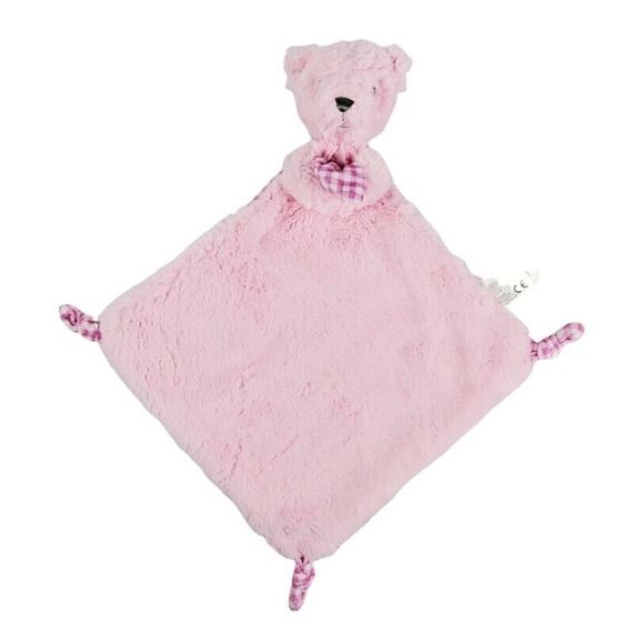 Kellytoy Baby Girl Lovey Security Blanket Pink Bear Gingham Plaid Knotted Small - Picture 4 of 8